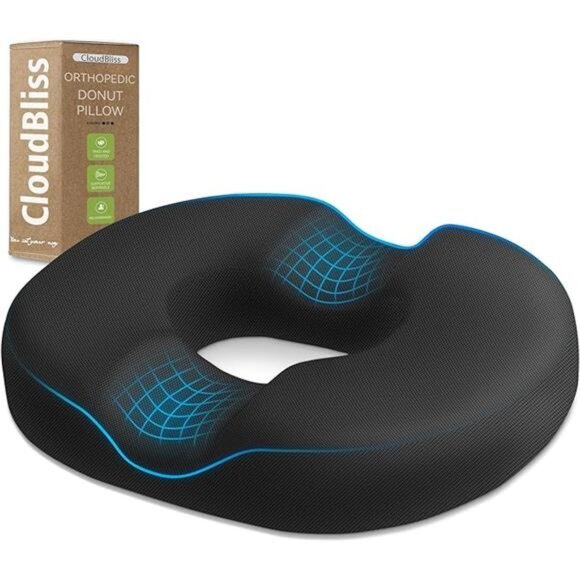 Donut Pillow Seat Cushion Chair Pad for Tailbone Pain Relief and Hemorrhoids - Picture 7 of 7